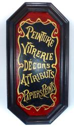 Handgeschilderd Frans reclame bord / kunst / Art Nouveau, Verzamelen, Ophalen of Verzenden, Zo goed als nieuw, Reclamebord