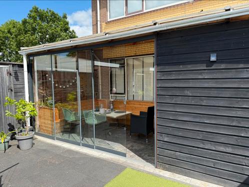 Polycarbonaat overkapping met glazen schuifdeuren, Tuin en Terras, Overkappingen, Zo goed als nieuw, Veranda, Ophalen of Verzenden