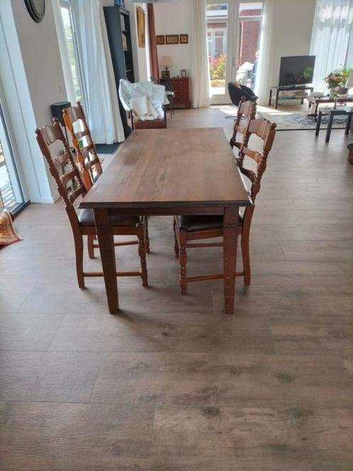 Echt Eiken eet hoek, Huis en Inrichting, Complete eetkamers, Gebruikt, 4 tot 6 stoelen, Ophalen