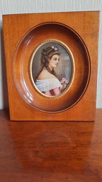 miniatuur olieverf vrouw van mozart gesign hil ca 1900 beschikbaar voor biedingen