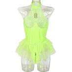 Gele dames body jurkje / sexy lingerie kostuum wetlook, Kleding | Dames, Verzenden, Geel, Body of Korset