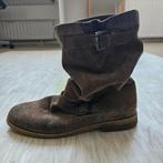 Leuke suede bruine afzak laarsjes 39, Zwart, Lage of Enkellaarzen, Ophalen of Verzenden, Gedragen