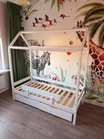 Hoppekids Eco Comfort Peuterbed met lades en uitvalbeschermi, Ophalen, 70 tot 85 cm, 140 tot 160 cm, Zo goed als nieuw