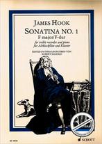 James Hook Sonatina nr 1 Altblokfluit/ Piano, Klassiek, Nieuw, Ophalen of Verzenden, Artiest of Componist