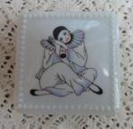 Vintage porseleinen Pierrot potje met deksel , Yves Rocher, Antiek en Kunst, Curiosa en Brocante, Ophalen of Verzenden