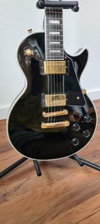 Supermooie Epiphone Les Paul Custom Ebony Black - als nieuw!, Epiphone, Solid body, Zo goed als nieuw, Ophalen