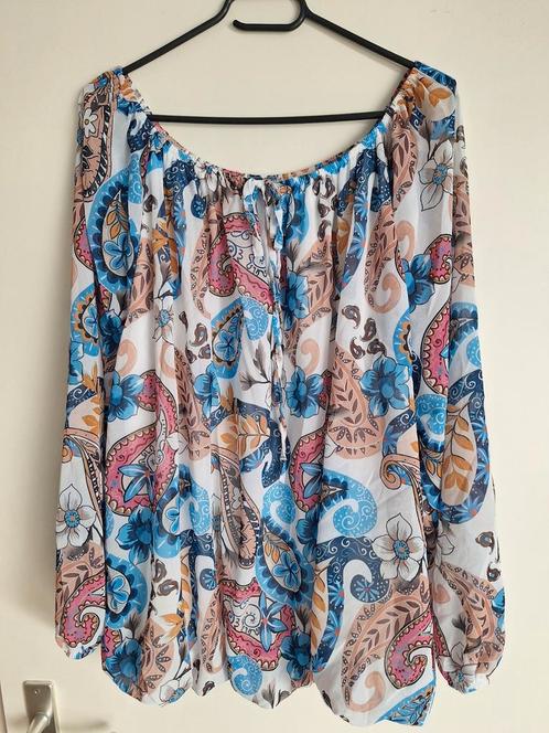 Mooie vrolijke  ballontop zgan maat 46-50, Kleding | Dames, Grote Maten, Zo goed als nieuw, Shirt of Top, Blauw, Ophalen of Verzenden