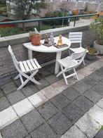 Tuinset - Tafel en 3Stoelen, Ophalen of Verzenden, Gebruikt, Rond, Kunststof