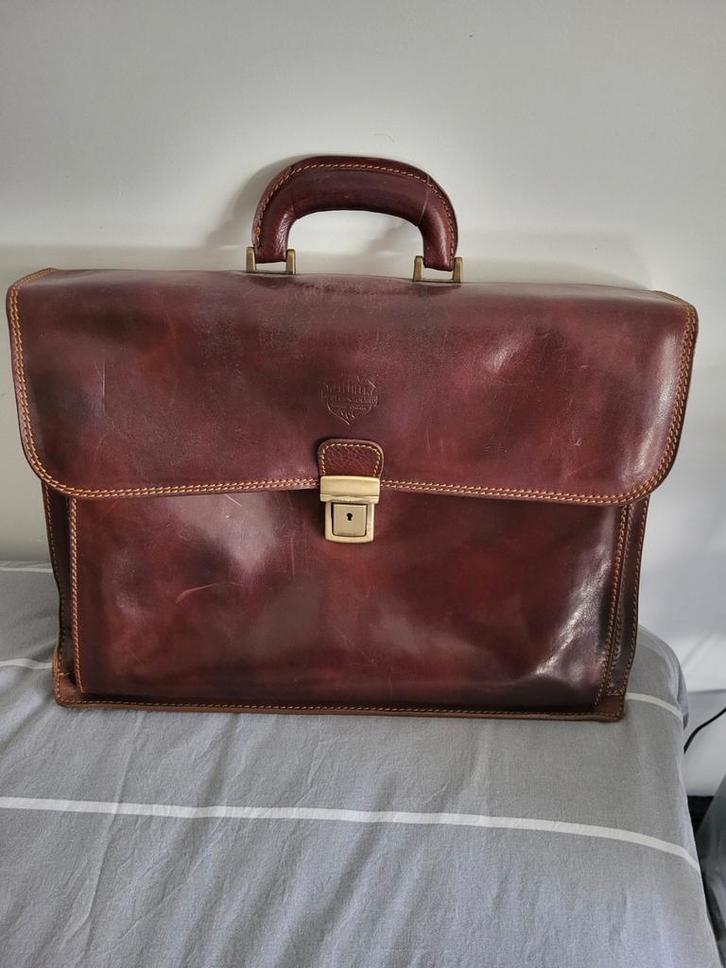 Handgemaakte laptoptas/aktetas, Computers en Software, Laptoptassen, Zo goed als nieuw, Ophalen