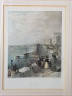 Prachtige antieke ingelijste Engelse gravure van Brighton., Ophalen of Verzenden