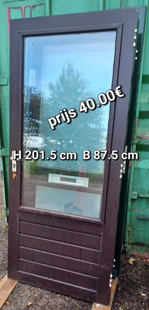 Deuren hardhout deur voordeur buitendeur, Doe-het-zelf en Verbouw, Deuren en Horren, Gebruikt, Buitendeur, 200 tot 215 cm, 80 tot 100 cm