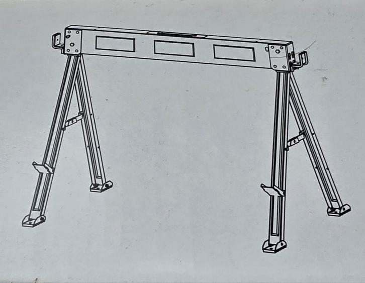 Opvouwbare zaagbok, 2 stuks, Powercraft, draagkracht 500kg, Doe-het-zelf en Verbouw, Werkbanken, Nieuw, 70 tot 120 cm, Inklapbaar