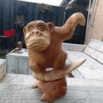 Teak Houten Beeldjes - Papegaai & Surf Aap & Bos Geest, Antiek en Kunst, Kunst | Beelden en Houtsnijwerken, Ophalen