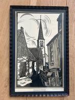 Frans Boisen - Straatje te Zandvoort - Linoleumsnede, Antiek en Kunst, Ophalen