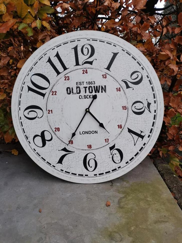 Vintage Wandklok Old Town, Huis en Inrichting, Woonaccessoires | Klokken, Gebruikt, Wandklok, Analoog, Ophalen of Verzenden