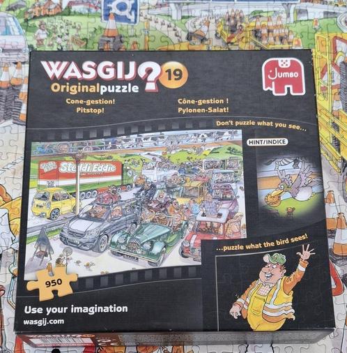 81747 Wasgij nr. 19, Pitstop, 950 stukjes, compleet, Hobby en Vrije tijd, Denksport en Puzzels, Zo goed als nieuw, Legpuzzel, 500 t/m 1500 stukjes