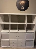 Kallax kast 16 vakken + accessoires, Ophalen, 100 tot 150 cm, Zo goed als nieuw, 25 tot 50 cm