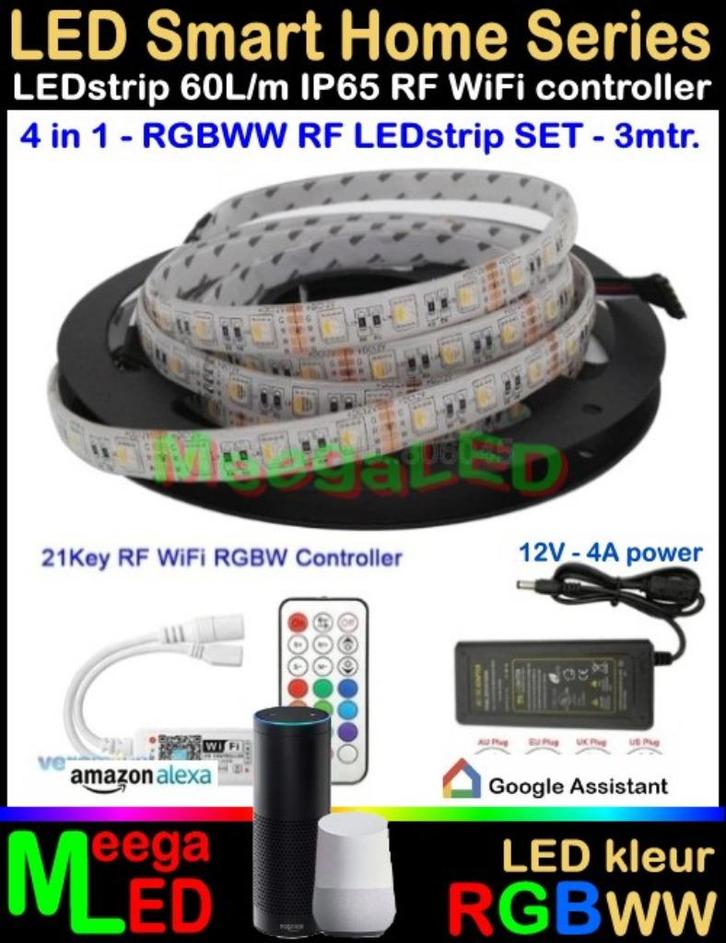 LED Tuya Smart Home Wifi RGB-WW RF LEDstrip Set 60LED - 3 m, Huis en Inrichting, Lampen | Overige, Nieuw, Ophalen of Verzenden
