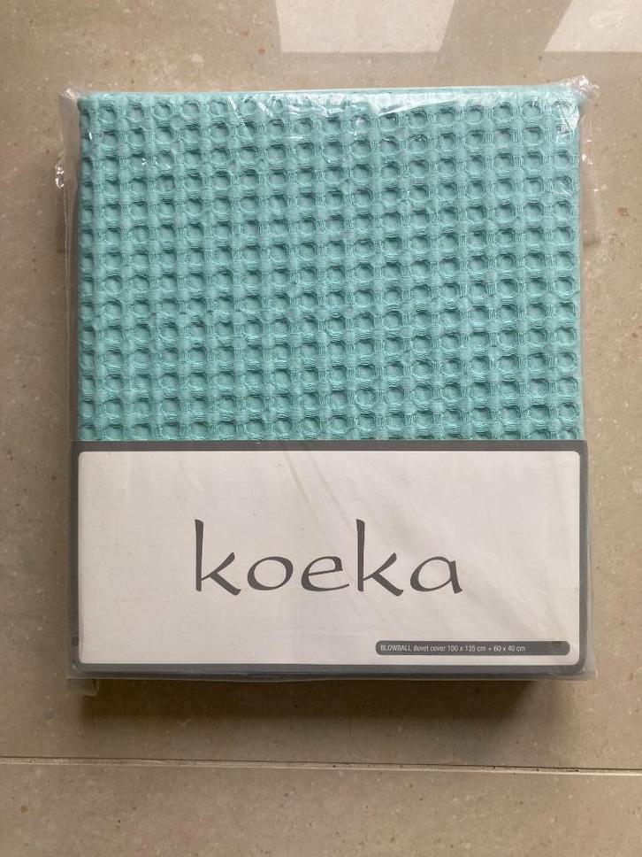 Koeka dekbedovertrek en kussensloop, Kinderen en Baby's, Kinderkamer | Beddengoed, Nieuw, Dekbedovertrek, Groen, Jongetje of Meisje