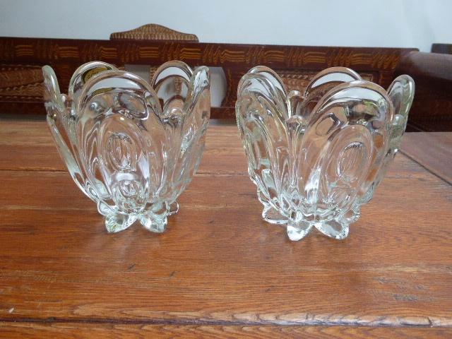 2 vintage persglazen vazen, Lux Glass Oostenrijk, Antiek en Kunst, Antiek | Glas en Kristal, Ophalen of Verzenden