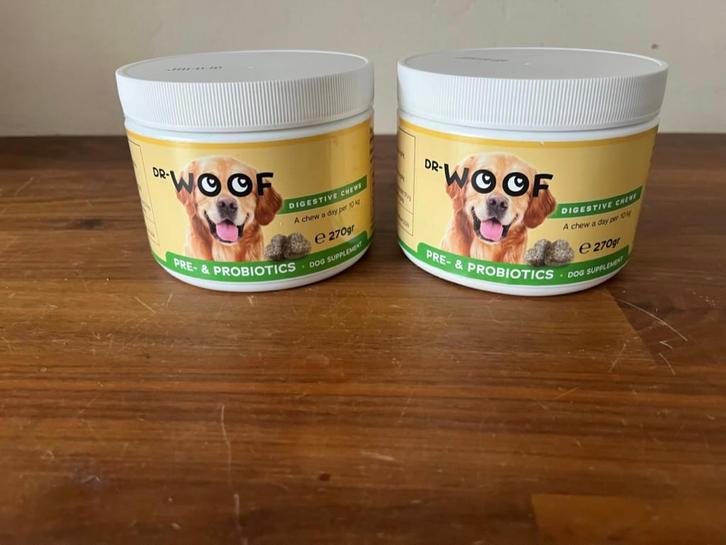 Woof Pre- & Probiotics – hondensupplement – 2 potten, Dieren en Toebehoren, Dierenvoeding, Hond, Ophalen of Verzenden