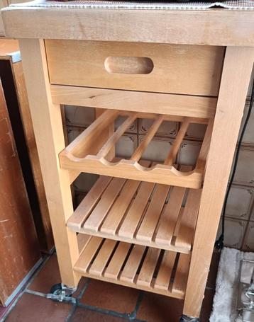 Trolley met lade, planken & wijnrek beschikbaar voor biedingen