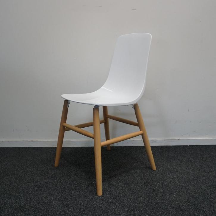 Softline Italia Pauline Design Stoelen | Wit / Hout | Stoel, Huis en Inrichting, Stoelen, Gebruikt, Vijf, Zes of meer stoelen