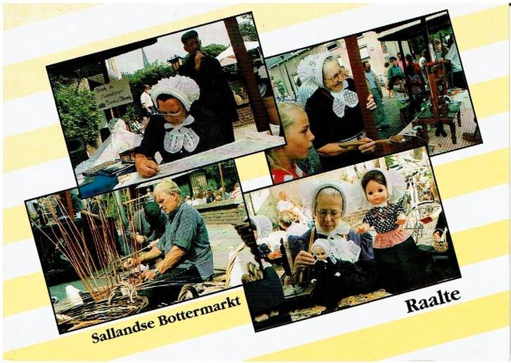 Ansichtkaart Raalte, Sallandse Bottermarkt, klederdracht, Verzamelen, Ansichtkaarten | Nederland, Gelopen, Overijssel, 1980 tot heden