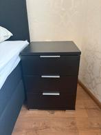 Nachtkastjes zwart 2x, Huis en Inrichting, Ophalen, 1 of 2 laden, 50 tot 100 cm, Zo goed als nieuw