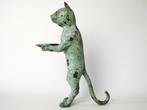 Groen gepatineerd beeld Kat butler n. Diego Giacometti, Ophalen of Verzenden