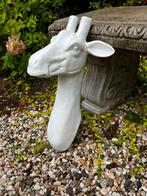 Witte Giraffe Wanddecoratie polyester beeld, Tuin en Terras, Tuinbeelden, Ophalen of Verzenden, Nieuw, Kunststof, Dierenbeeld