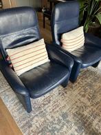 2 de Sede DS50 Fauteuils - Blauw - Leer - Design, Huis en Inrichting, Fauteuils, Ophalen, Gebruikt, Vintage, 50 tot 75 cm