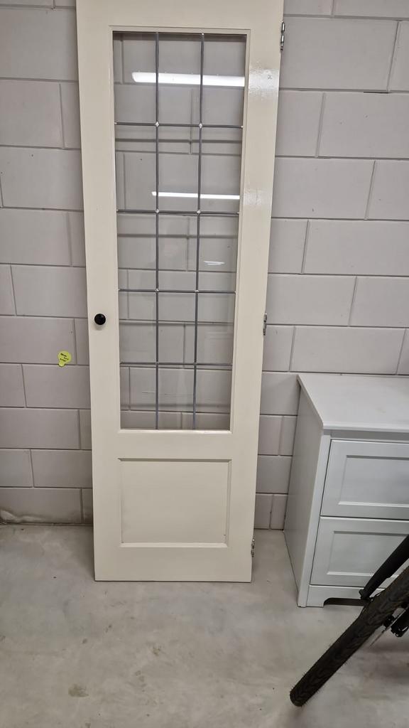 Smalle deur met glas-in-lood, Ophalen, Gebruikt, Minder dan 80 cm, Binnendeur