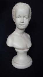 BUSTE jonge Franse VROUW <> BEELD ivoorwit H 28 cm., Ophalen of Verzenden
