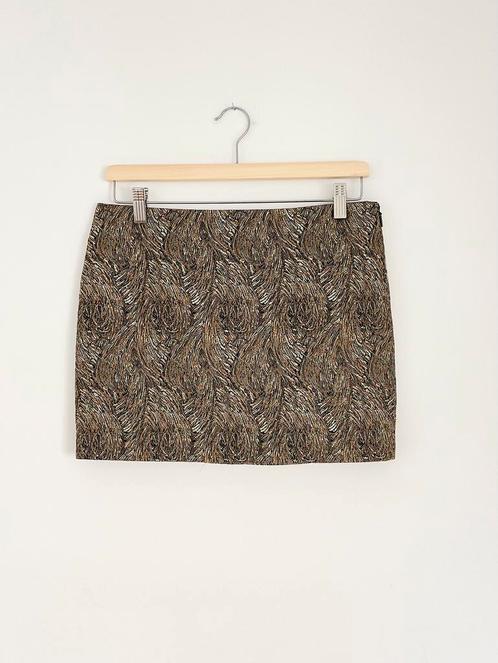 Saint Laurent Mini Skirt – verenpatroon - mt 38 - np €1.500+, Kleding | Dames, Rokken, Zo goed als nieuw, Maat 38/40 (M), Bruin