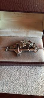 Antieke emaille  broche kruiwagen, Ophalen of Verzenden, Overige materialen, Broche