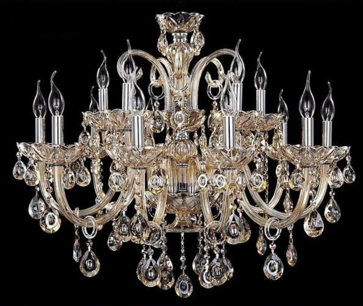 Chique Designer Kroonluchter 15 Armen Cog-Zilver Incl. Led's, Huis en Inrichting, Lampen | Kroonluchters, Nieuw, Ophalen of Verzenden