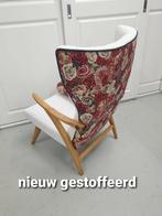 Leuke vintage fauteuil Scandinavisch nieuw gestoffeerd, Huis en Inrichting, Fauteuils, Hout, 75 tot 100 cm, Zo goed als nieuw
