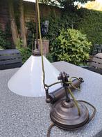 Vintage hanglamp messing met contragewicht, Ophalen, Gebruikt, Metaal, Minder dan 50 cm