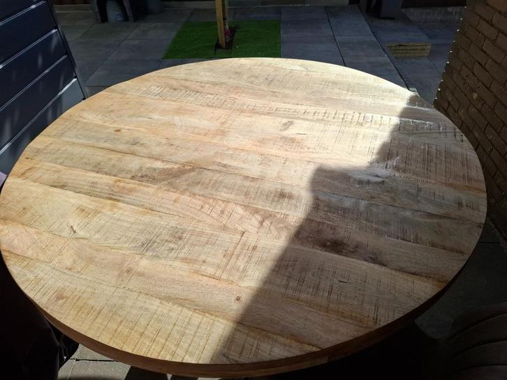 eettafel mahoniehout rond, Huis en Inrichting, Tafels | Eettafels, Gebruikt, 100 tot 150 cm, 100 tot 150 cm, Vier personen, Rond
