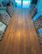 Prachtige handgemaakte kloostertafel + 8 x stoelen, Ophalen, Gebruikt, Rechthoekig