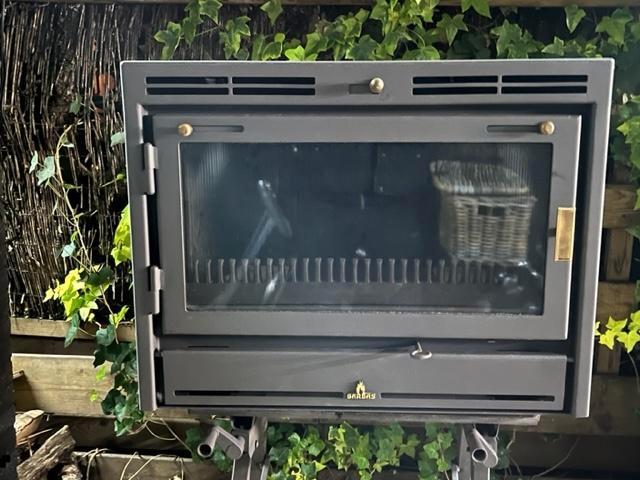 Mooie grote Barbas Unilux 70 inzethaard, Huis en Inrichting, Kachels, Zo goed als nieuw, Inbouw, Houtkachel, Hout, Ophalen