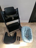Zwarte stokke tripp trapp + babyset,  newborn en blad, Ophalen of Verzenden, Gebruikt, Meegroeistoel, Stoelverkleiner