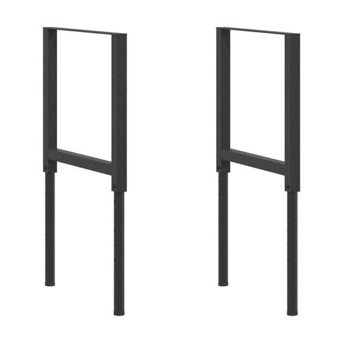 Werkbankframe tafelpoten 2 st 55x(69-95,5)cm metaal zwart, Huis en Inrichting, Tafelonderdelen, Nieuw, Metaal, Ophalen of Verzenden