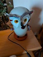 Glazen uil lamp, Ophalen of Verzenden, Zo goed als nieuw, Minder dan 50 cm