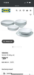 IKEA VÄRDERA Borden Set - 18-delig, Ophalen of Verzenden, Zo goed als nieuw, Wit, Schaal