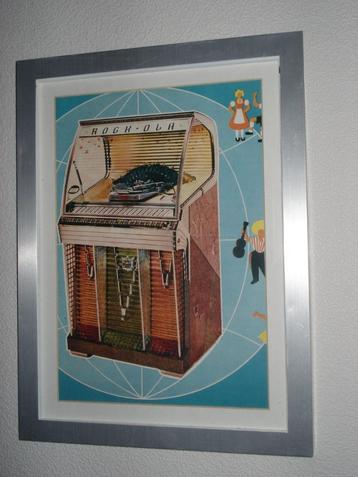 Jukebox  Rock Ola  1454  in Lijst   36 x 27  cm   beschikbaar voor biedingen