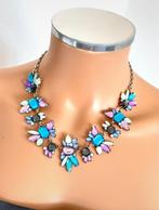 Halsketting multicolor kristallen - NIEUW, Sieraden, Tassen en Uiterlijk, Kettingen, Overige materialen, Nieuw, Ophalen of Verzenden