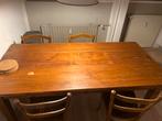 Houten tafel met 4 stoelen, Huis en Inrichting, Tafels | Eettafels, Gebruikt, 100 tot 150 cm, Eikenhout, Ophalen of Verzenden
