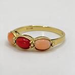 14 karaat gouden bloedkoraal ring, Sieraden, Tassen en Uiterlijk, Ringen, 18 tot 19, Verzenden, Zo goed als nieuw, Dame